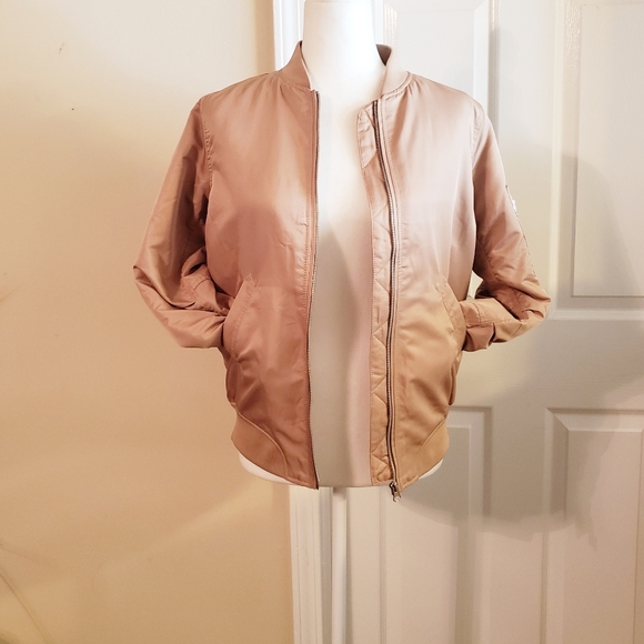 Forever 21 Jackets & Blazers - SALE Forever 21 Tan Satin Bomber Jacket Sz-S